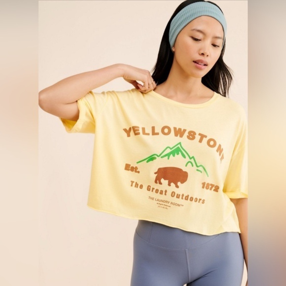 The Laundry Room Bison Crop Oversized Tee Shirt